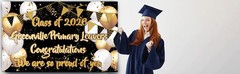 Personalised Graduation Background Banner School Leaver 2026 party decoration