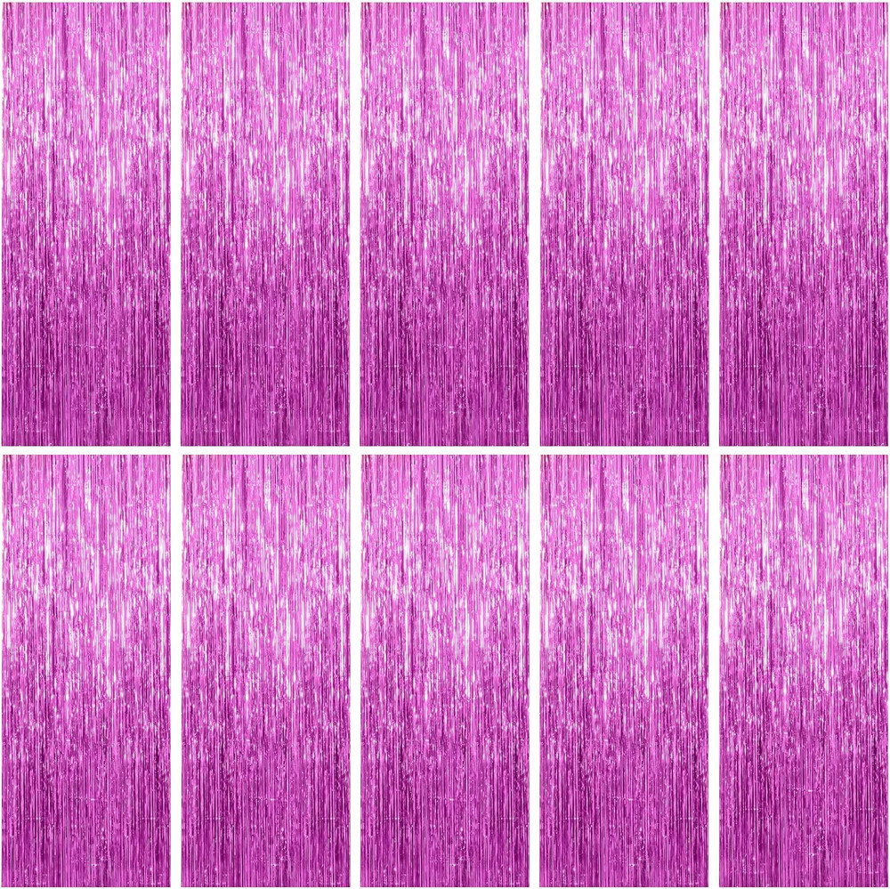 10 Pack Foil Curtain Backdrop Metallic Tinsel Foil Fringe Curtains Photo Booth P