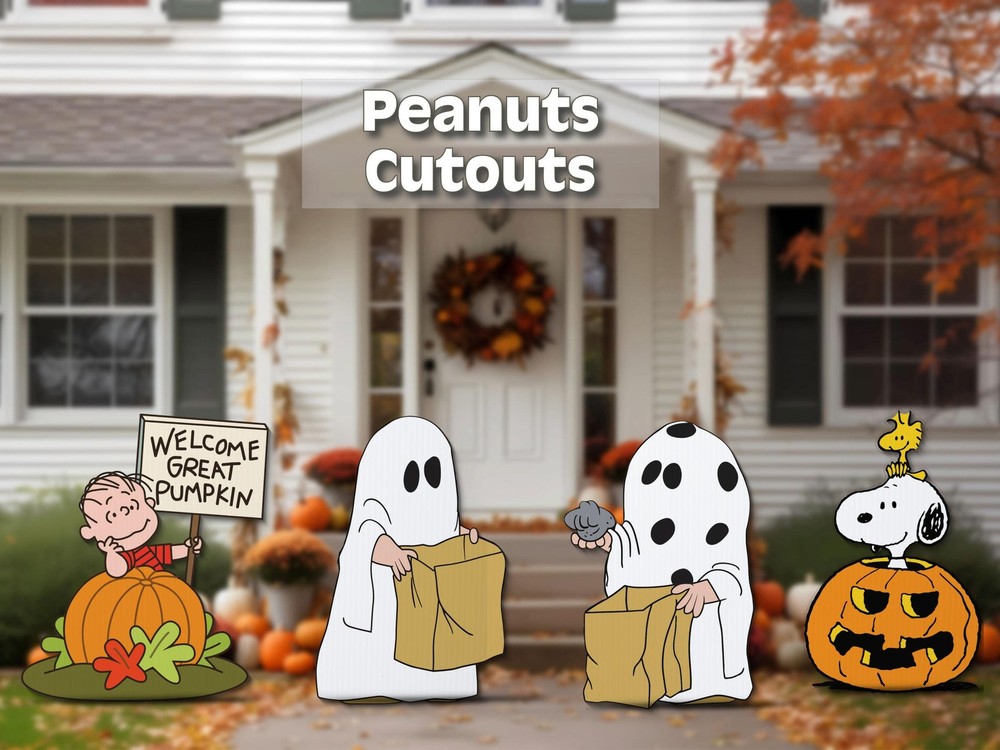 Peanuts halloween cutouts | snoopy, linus, woodstock yard signs | great pumpkin