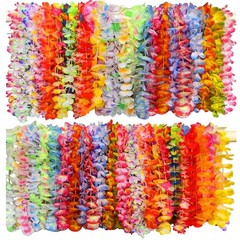 200 PCS Hawaiian Leis Neck Vibrant Colors Assortment for Luan Party Tropical …