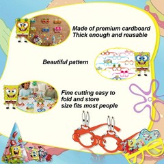 SpongeBob Paper Glasses SpongeBob Party Decoration Blowouts Hat Photo Booth Prop