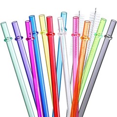 24 PCS, Reusable Straws with 4 Brushes, 10.5″ Long Tritan Hard Plastic Straws…