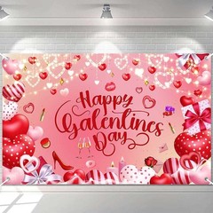 Romantic Happy Galentine’s Day Banner – 70.8×43.3 Inches Backdrop for Party Dec