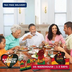 Haooryx Black History Month Wooden Centerpieces Decorations – 4Pcs Happy Black H