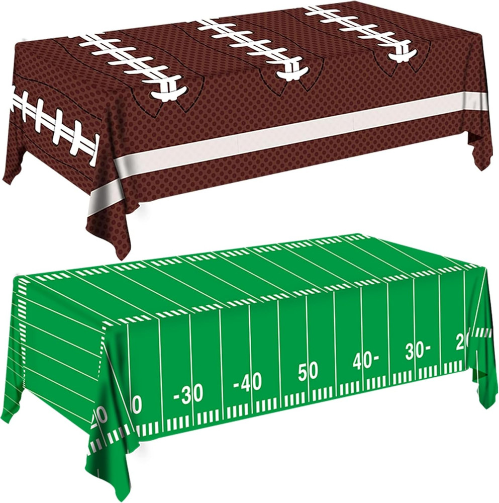 2Pcs Football Tablecloth – Perfect for Football Party Decorations, Durable and E