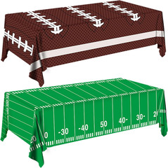 2Pcs Football Tablecloth – Perfect for Football Party Decorations, Durable and E