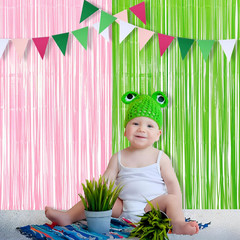 Party Streamers Backdrop – 2 Pack 3.2Ft X 8.2Ft Tinsel Foil Fringe Curtains for