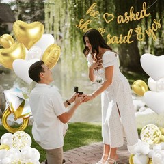 All-In-One Engagement Party Decorations: 248-Piece Gold & White Celebration Set