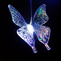 Solar LED Wind Chimes Color Changing Butterfly Dragonfly Hummingbird Outdoor