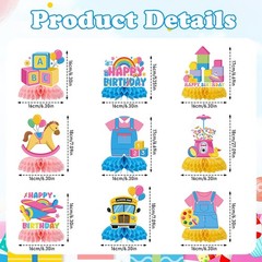 Rachell Teacher Party Decorations – 9Pcs Cartoon English Teachers Honeycomb C…