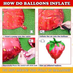 Strawberry Balloon Arch Garland Kit,172pcs Red Pink Balloons with Strawberry …