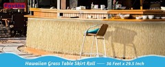 2 Pieces Grass Table Skirt Roll 36 Feet x 29.5 Inch Fringe Banner Natural
