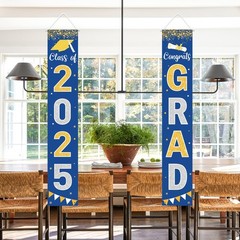 Class Of 2025 Blue Banner, Graduation Wall Decor, Porch Sign