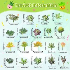 Tigeen 40 Pieces Artificial Succulent Plants Faux as the picture shown, Green