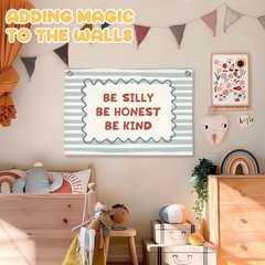 Blue Room Decor, Boy Nursery Decor Boho Classroom Wall Hanging Canvas Banner,…