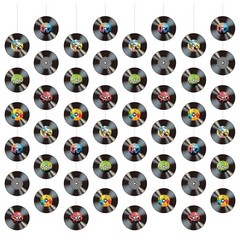 8pcs Vinyl Record Decors, Pre-Assembled 50s/70s/80s 4.92ft, multicolor