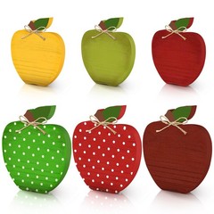 6 Pcs Apple Wooden Signs Back to Tiered Tray Decor Rustic Farmhouse Apple Woo…