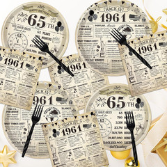 65Th Birthday Decorations for Men Women, Vintage 96PCS Back in 1961 65Th Party P