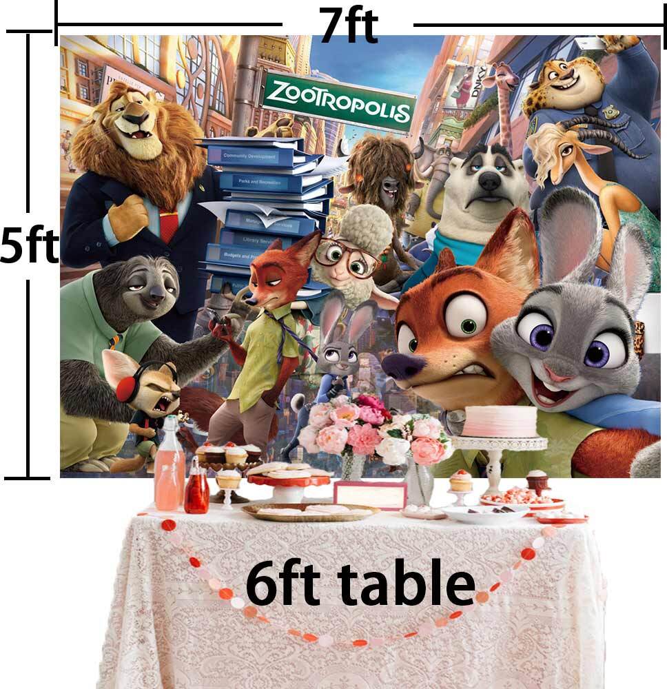 Crazy Zoo Party Decor Birthday Backdrop Banner Background Birthday Gift