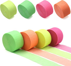 420Feet Blacklight Party Streamer Decorations 4 Rolls Glow Crepe Paper UV Reacti