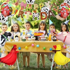 Farm Birthday Party Decorations Supplies Farm Animals Barn Backdrop Banner Farm