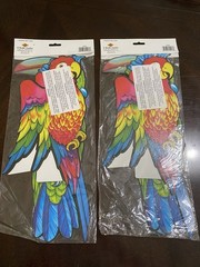 Set of 2 Beistle Exotic Bird Parrot Die Cut Decor 18” Hawaii Tiki Tropical Luau