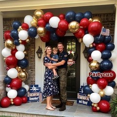 Red White Blue Balloon Arch Double , Navy Blue Dark Ruby Red Balloon Garland …