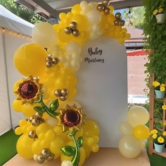 Sunflower Balloon Garland Arch Kit 140PCS – Lemon Yellow, Maca Yellow, Metall…