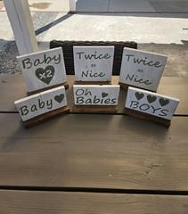 Handmade Baby Shower Tabletop Decorations for Twin Boys