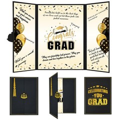 Graduation Party Decorations, Black Gold Class of 2026 Congratulations Grad