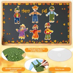 48 PCS Fall Scarecrow Bulletin Board Photo Cutout Paper Shapes 100 Glue Points