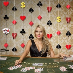 , Casino Hanging Garlands – 8 Strings, Pre Strung | Game Night Decorations, C…