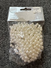 Wilton Bomboniere! Pearl beads 6mm / 5 yards / 211-1990 / lot of 2 / NEW