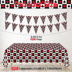 Casino Party Decorations – Poker Birthday Tablecloth, Rectangular Casino Plastic