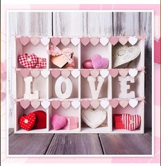 60Pcs Hanging Hearts Pink Sparkle Garland Valentines Day Anniversary Decoration