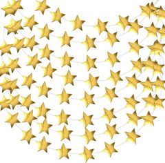 105 Feet Gold Star Garland, 8 Strands Glitter Paper Star String, 2.4 Inch Hangin