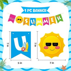 Summer Party Decorations – 61 Pcs Beach Pool Party Decorations Hello Summer Bann