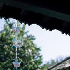 Functional 13 1FT Hummingbird Rain Chain for Efficient Outdoor Water Flow