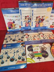 Lego City swirl ,& 1St responders Decorating Kit, balloons & Party Birthday New