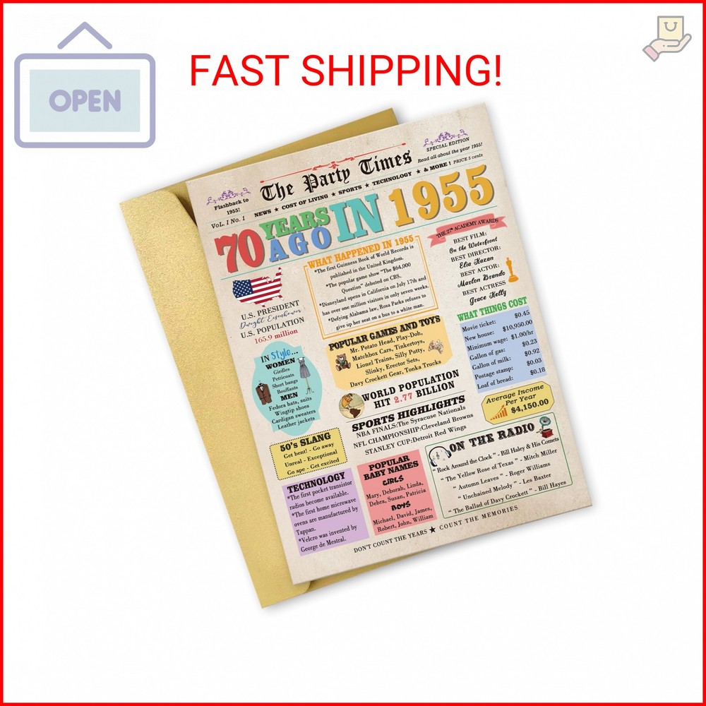 OJsensai Vintage 70th Birthday Gifts Decorations for Him Men, Happy 70 Years Old