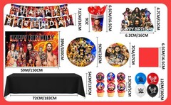 114Pcs Wrestling Match Birthday Decorations WWE Party Set Tableware Balloons Cup