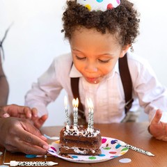 12pcs Cow Candles, Print Cake Topper Birthday Party Candles Black, White