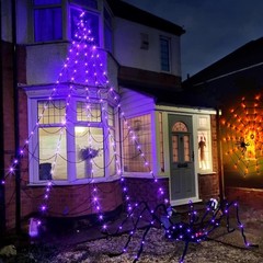Halloween Decorations 16 Ft Spider Web Lights, Super-Realistic. MISSING PLUG .