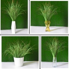 MISSWARM 6PCS Artificial Grass Plant, 19.7 inches (50CM), Green