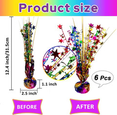 6 Pack Metallic Colorful Table Centerpiece Party Decoration Rainbow Theme Foil S