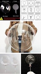 15pc 18″ Clear Bobo Ball. Helium LED Decoration Party Balloons.