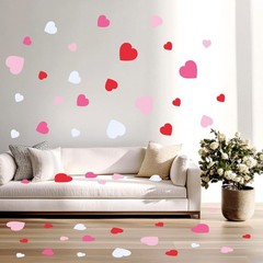 120 Pcs Heart Paper Cutouts Assorted Size Red Rose Pink White Valentines
