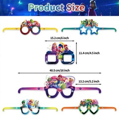 12pcs Anime The Super Mario Galaxy Glasses Birthday Photography Prop Favors Gift