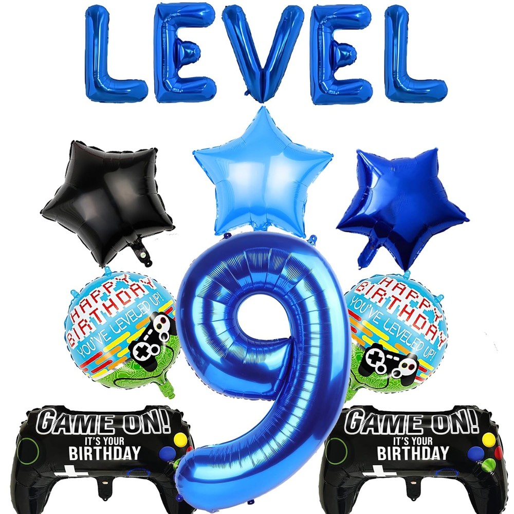 Video Games 9th Birthday Level 9 Balloons Birthday Balloons Video Game Party …