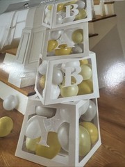 Baby Shower Balloon Boxes, White